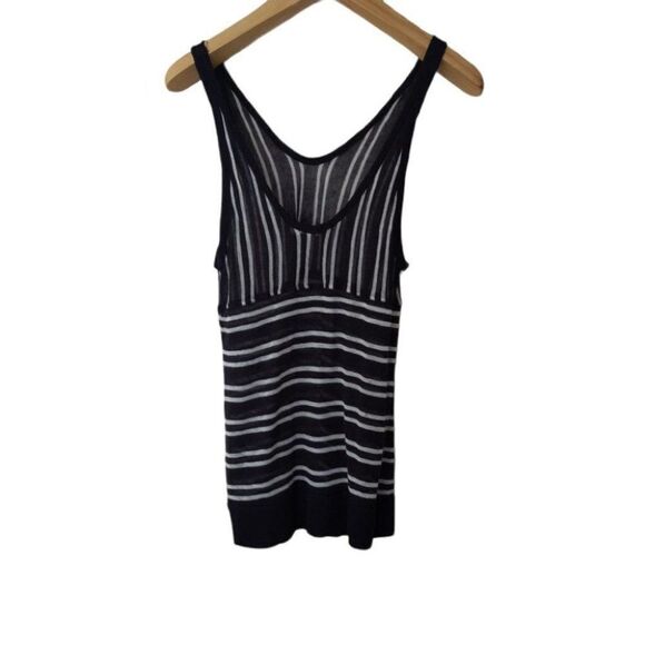 T by Alexander Wang Striped Linen Scoop  Tank Top - Picture 8 of 10